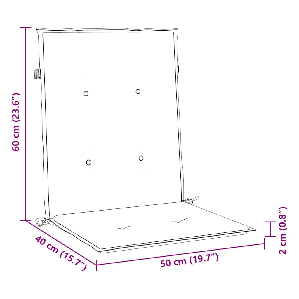 Gartenstuhlauflagen für Niedriglehner 4 Stk. Creme 100x50x2 cm