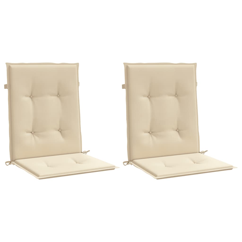Gartenstuhlauflagen für Niedriglehner 2 Stk. Beige 100x50x3 cm