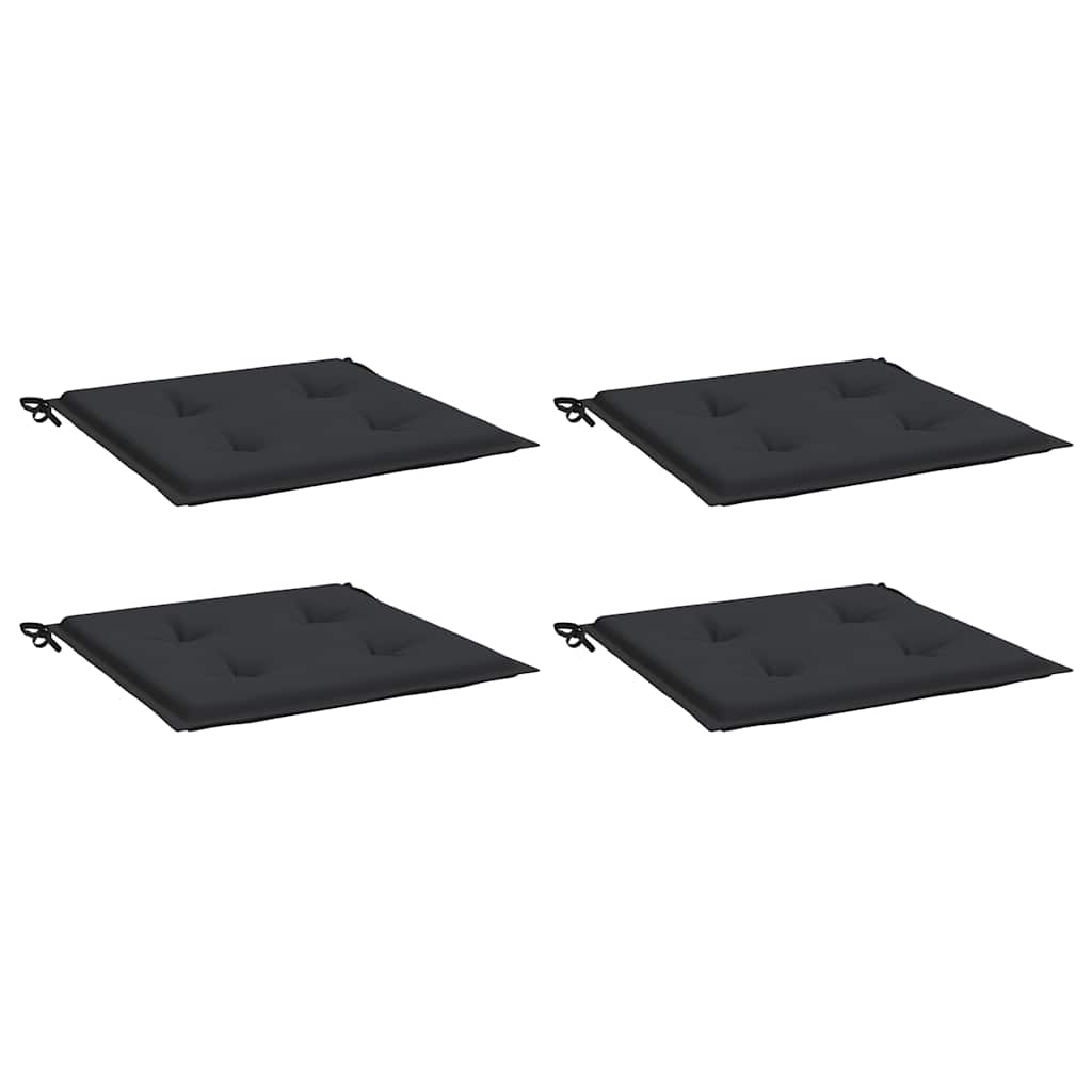 Gartenstuhl-Kissen 4 Stk. Schwarz 40x40x3 cm Oxford-Gewebe