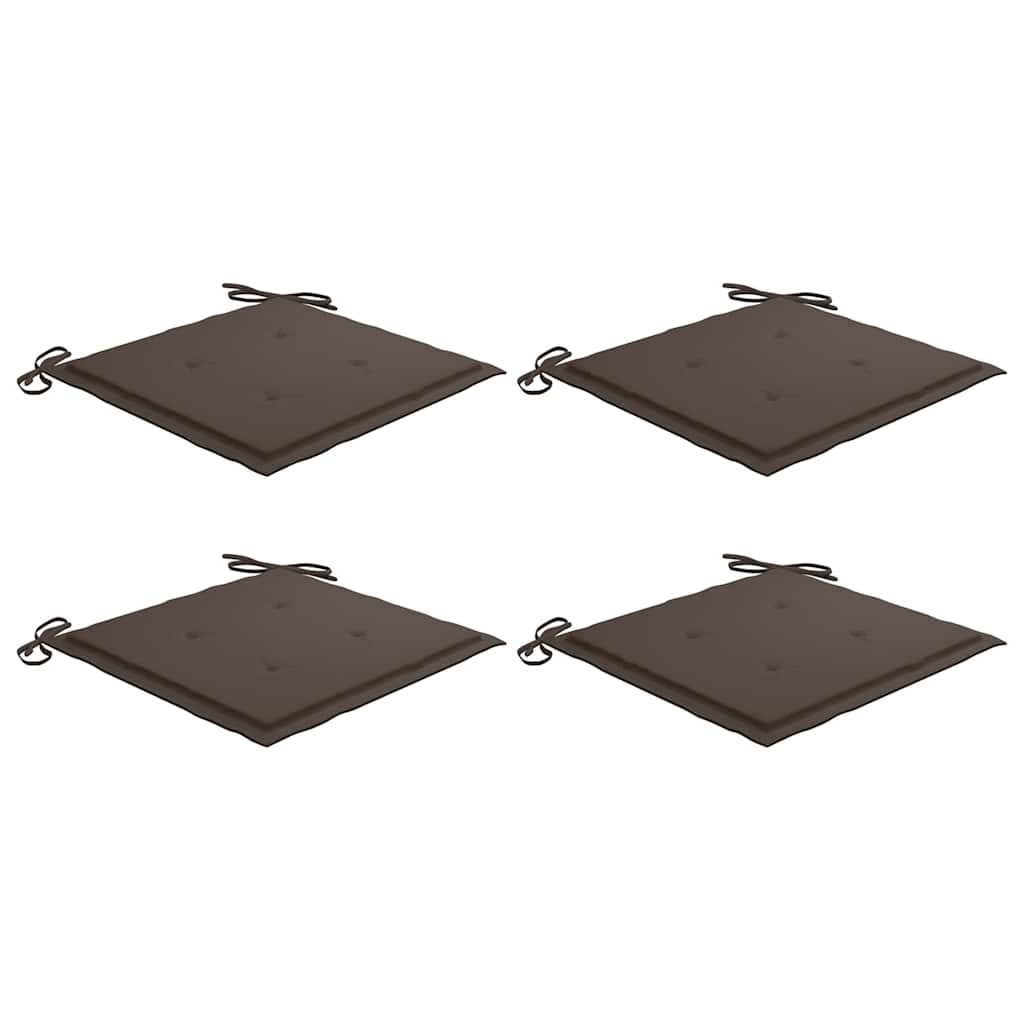 Gartenstuhl-Kissen 4 Stk. Taupe 40x40x4 cm Oxford-Gewebe