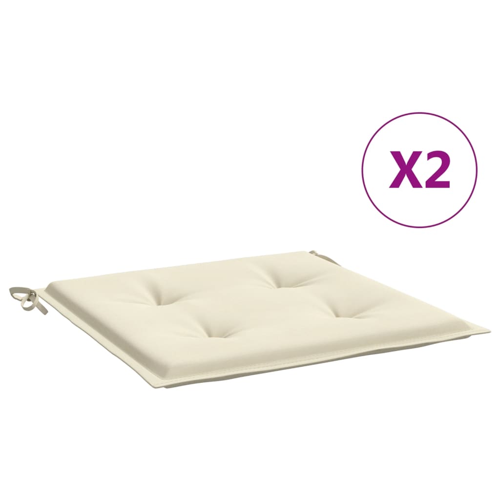 Gartenstuhl-Kissen 2 Stk. Creme 50x50x4 cm Oxford-Gewebe