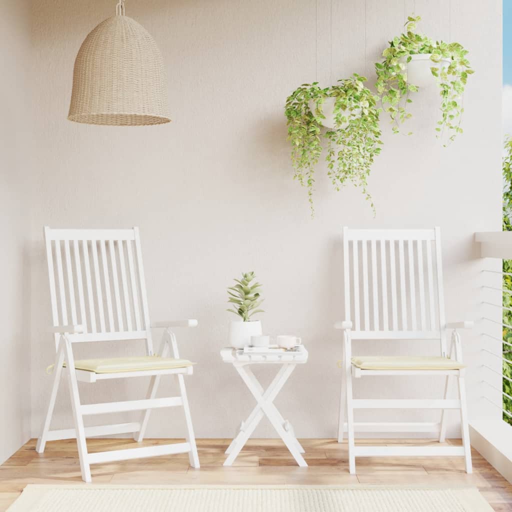 Gartenstuhl-Kissen 2 Stk. Creme 50x50x4 cm Oxford-Gewebe