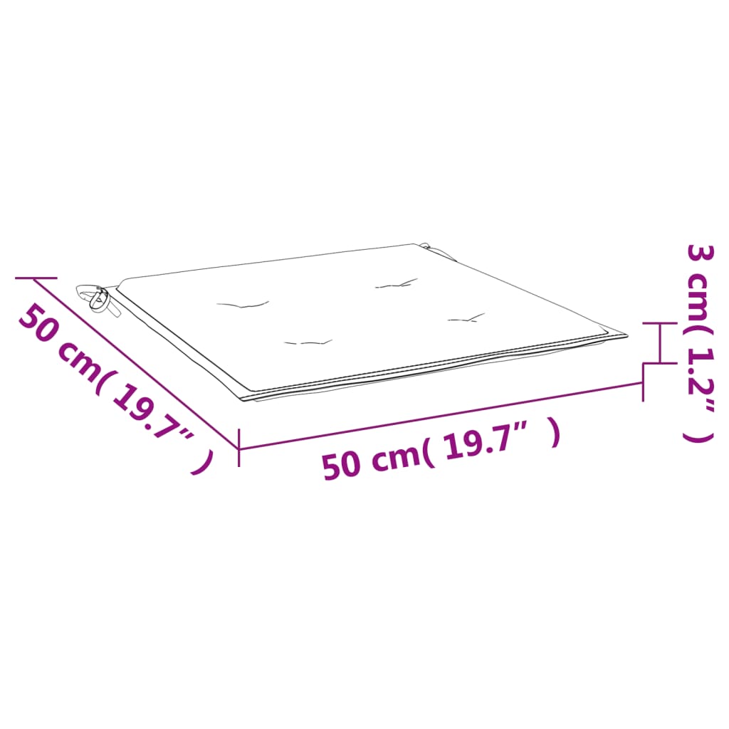 Gartenstuhl-Kissen 2 Stk. Blau 50x50x4 cm Oxford-Gewebe