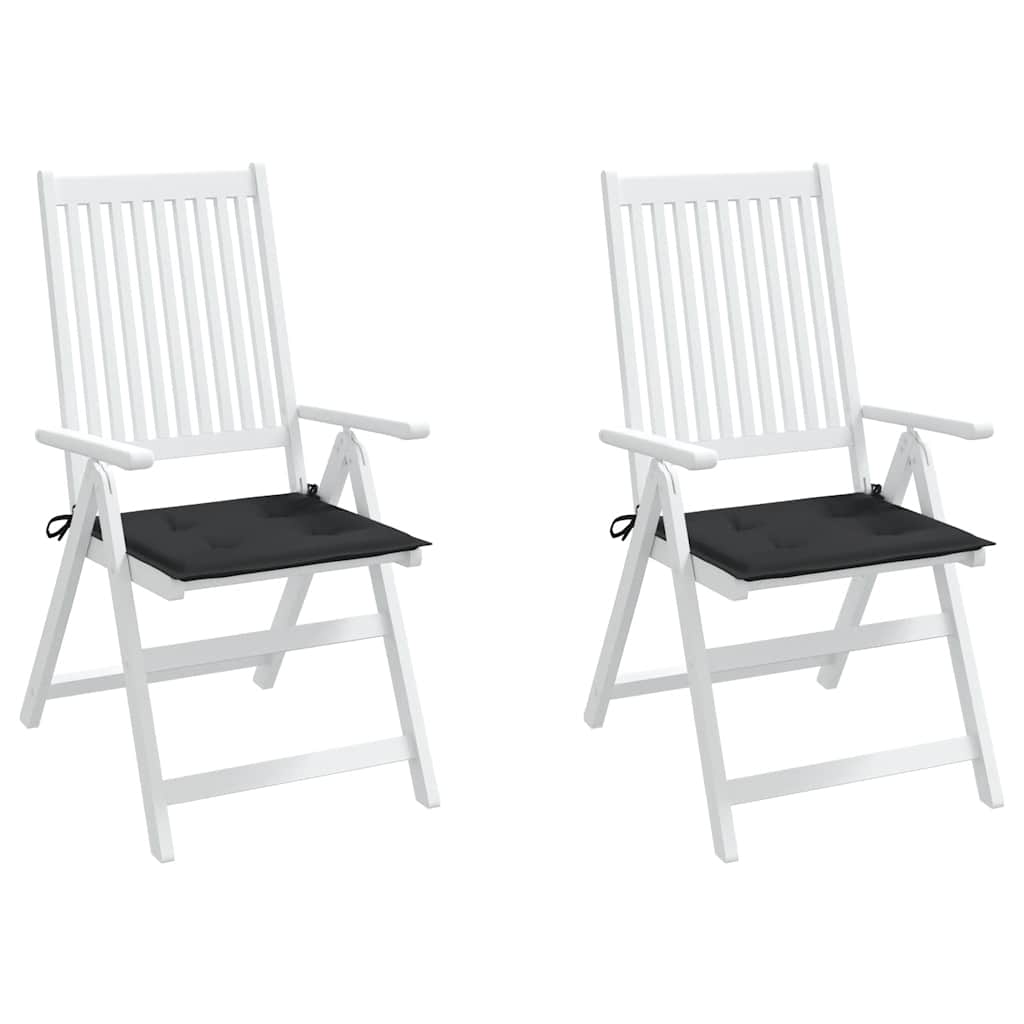 Gartenstuhl-Kissen 2 Stk. Schwarz 50x50x3 cm Oxford-Gewebe