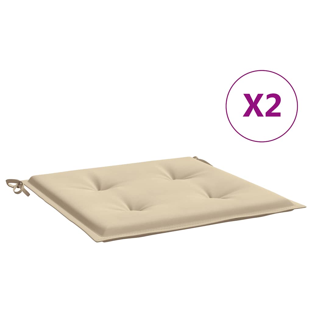 Gartenstuhl-Kissen 2 Stk. Beige 50x50x4 cm Oxford-Gewebe