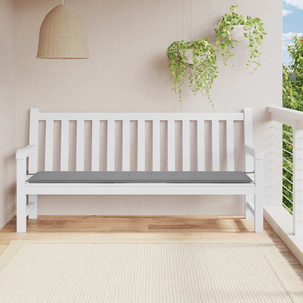 Gartenbank-Auflage Grau 200x50x4 cm Oxford-Gewebe