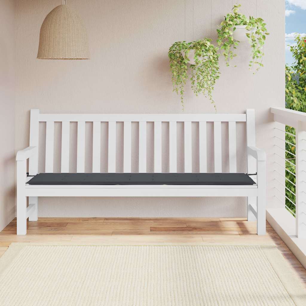 Gartenbank-Auflage Schwarz 200x50x4 cm Oxford-Gewebe