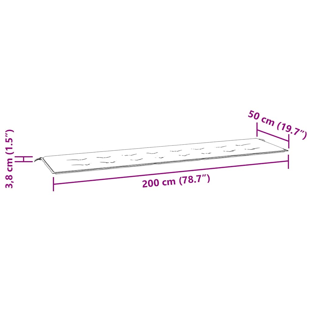 Gartenbank-Auflage Taupe 200x50x4 cm Oxford-Gewebe