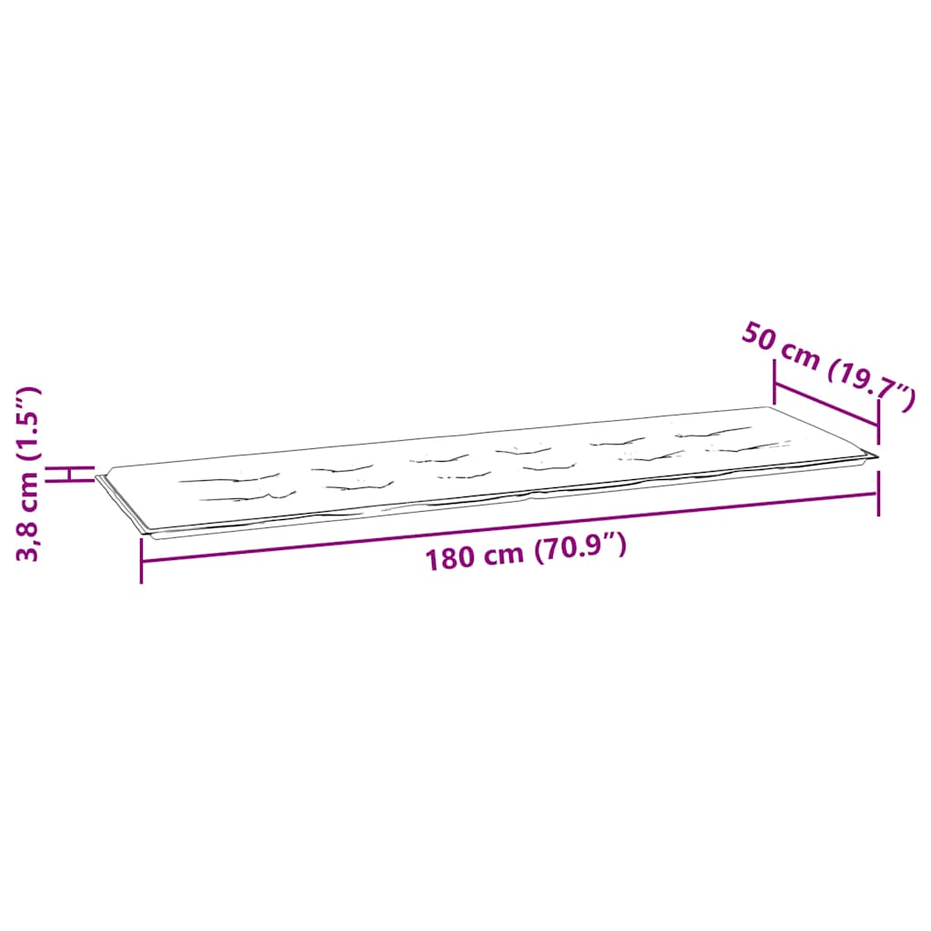 Gartenbank-Auflage Taupe 180x50x4 cm Oxford-Gewebe