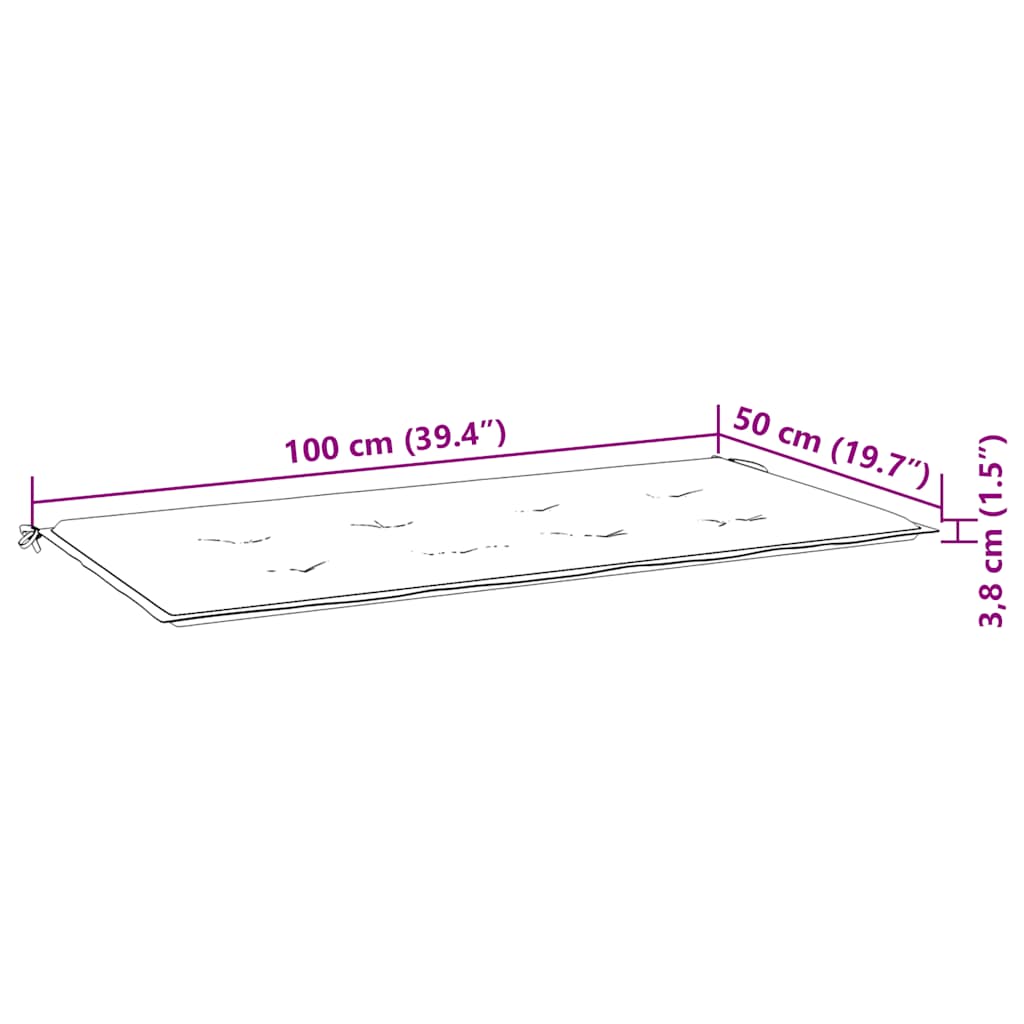 Gartenbank-Auflage Beige 120x50x4 cm Oxford-Gewebe