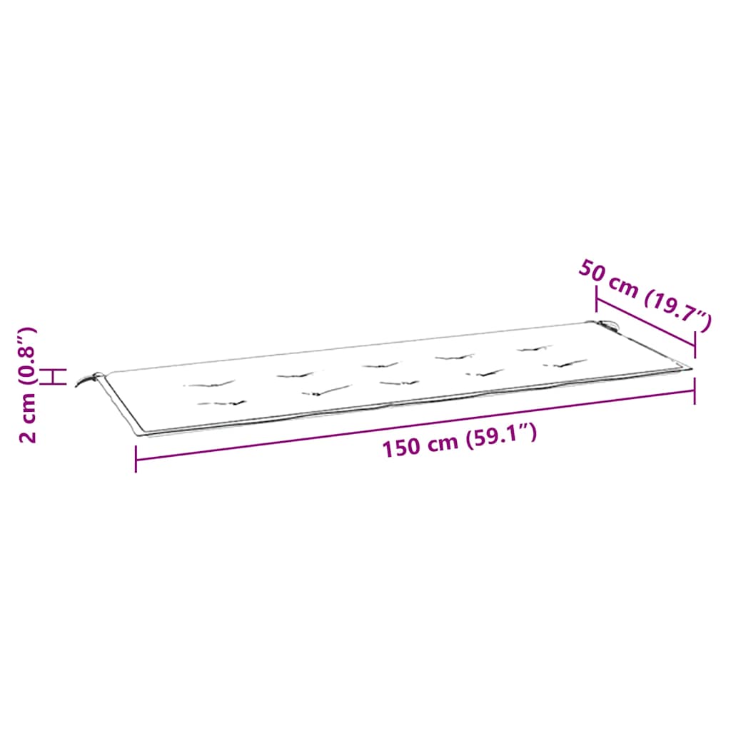 Gartenbank-Auflage Beige 150x50x2 cm Oxford-Gewebe