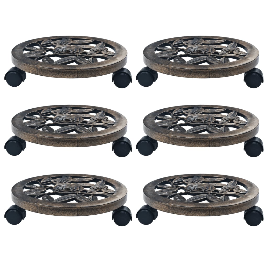 Pflanzenroller 6 Stk. Bronze 30 cm Kunststoff