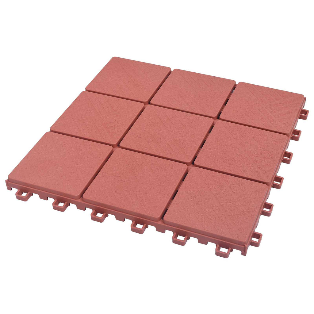 Terrassenfliese 10 pcs Rot 30,5 x 30,5 x 2,2 cm Polypropylen