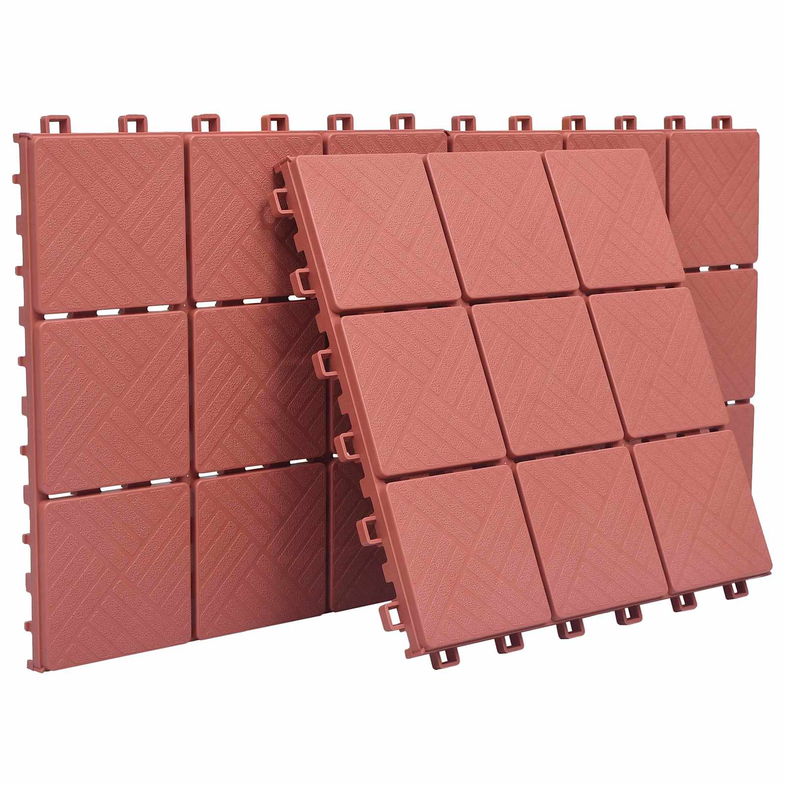 Terrassenfliese 10 pcs Rot 30,5 x 30,5 x 2,2 cm Polypropylen