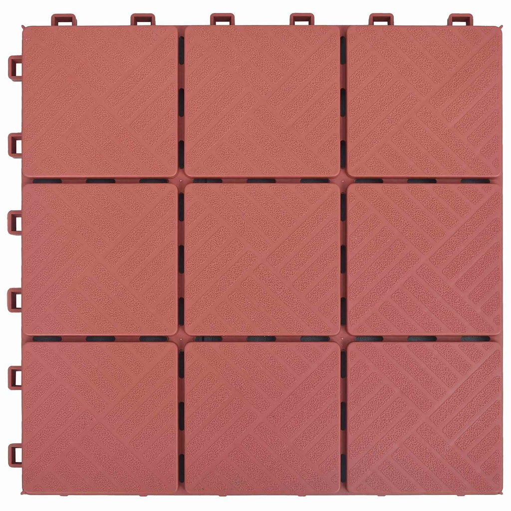 Terrassenfliese 10 pcs Rot 30,5 x 30,5 x 2,2 cm Polypropylen