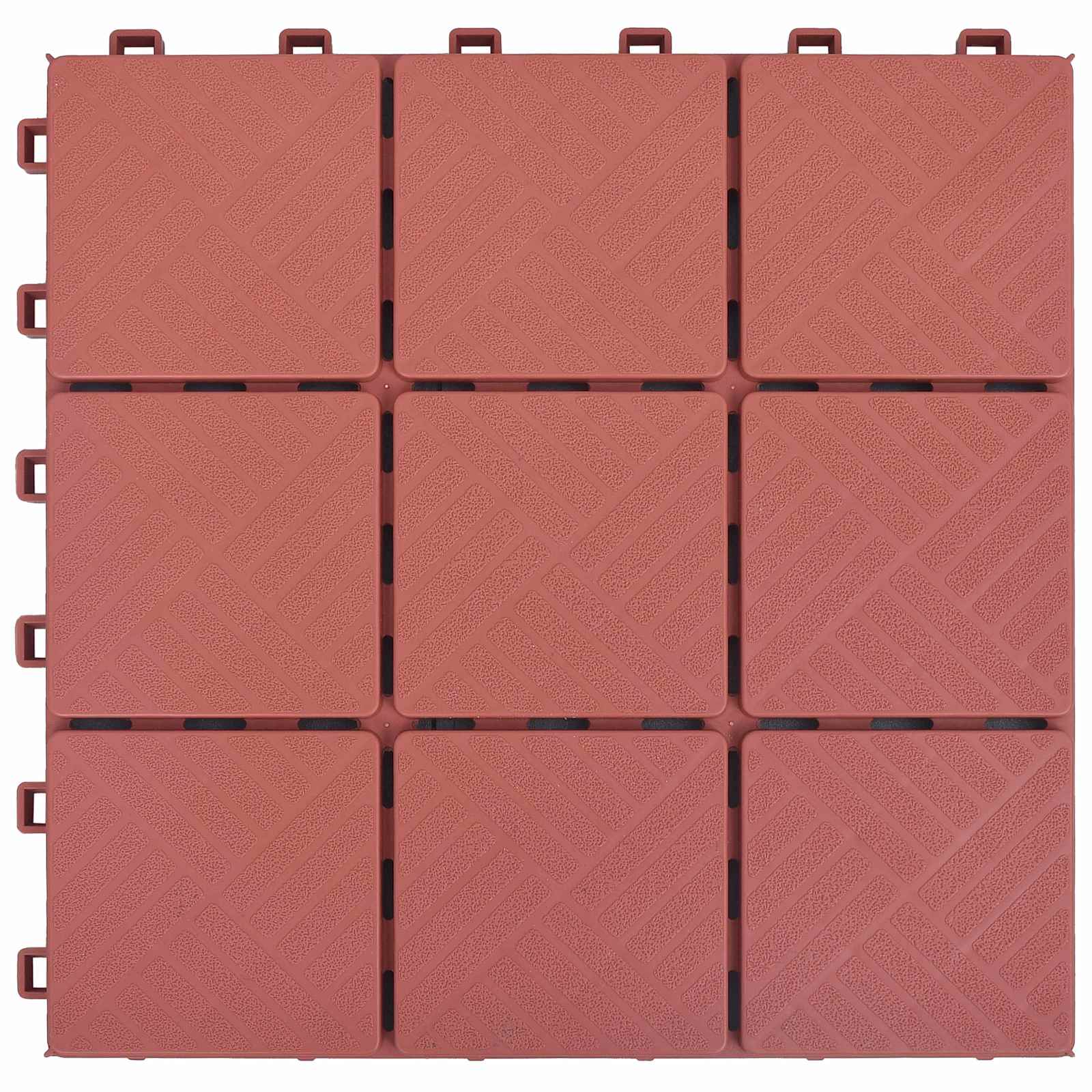 Terrassenfliese 10 pcs Rot 30,5 x 30,5 x 2,2 cm Polypropylen