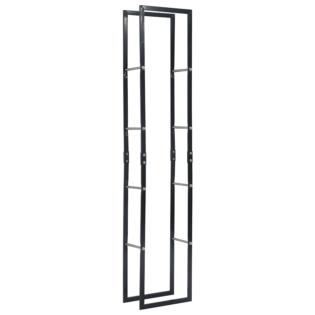 Brennholzregal Schwarz 40×25×200 cm Stahl