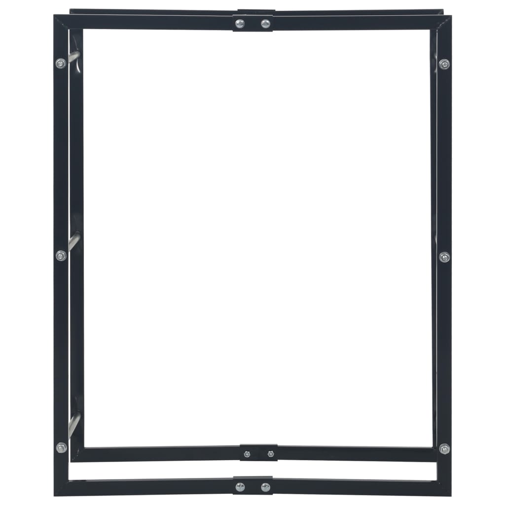 Brennholzregal Schwarz 80×25×100 cm Stahl