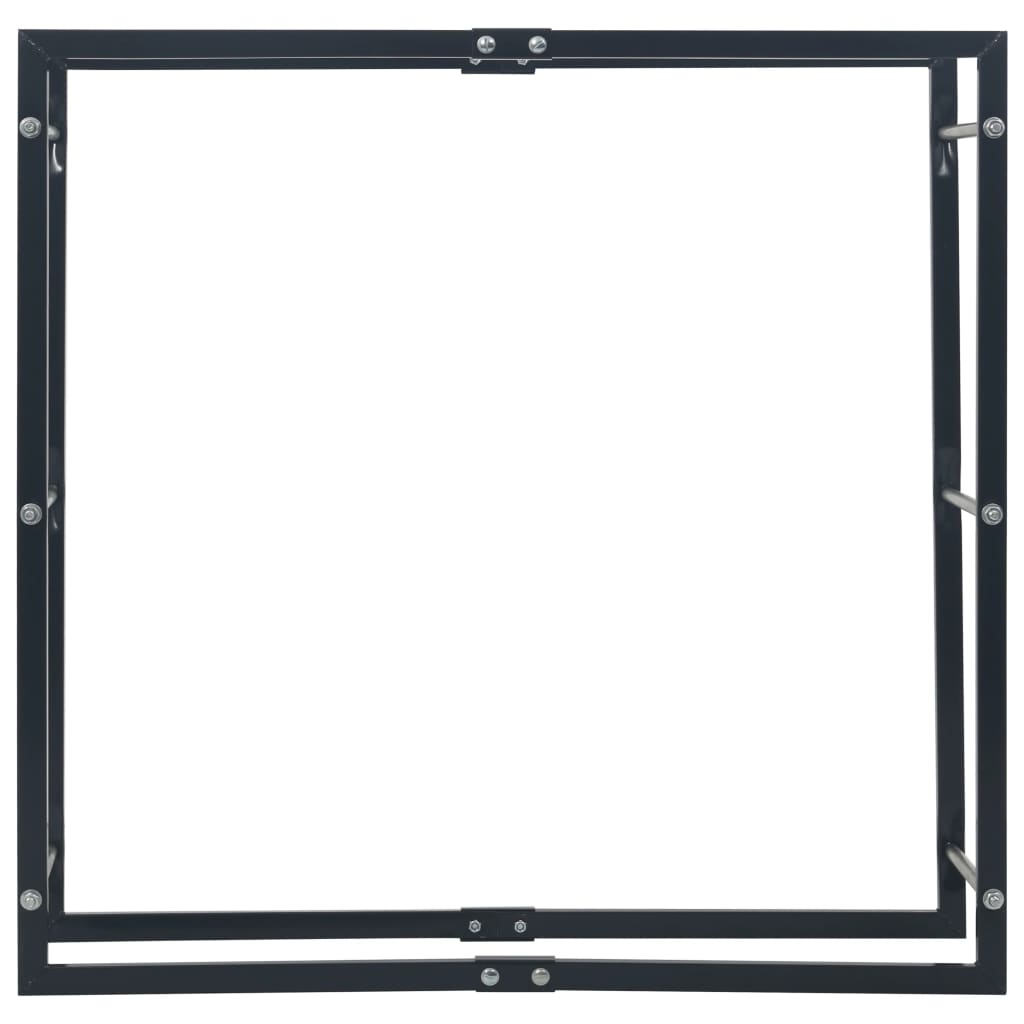 Brennholzregal Schwarz 100×25×100 cm Stahl