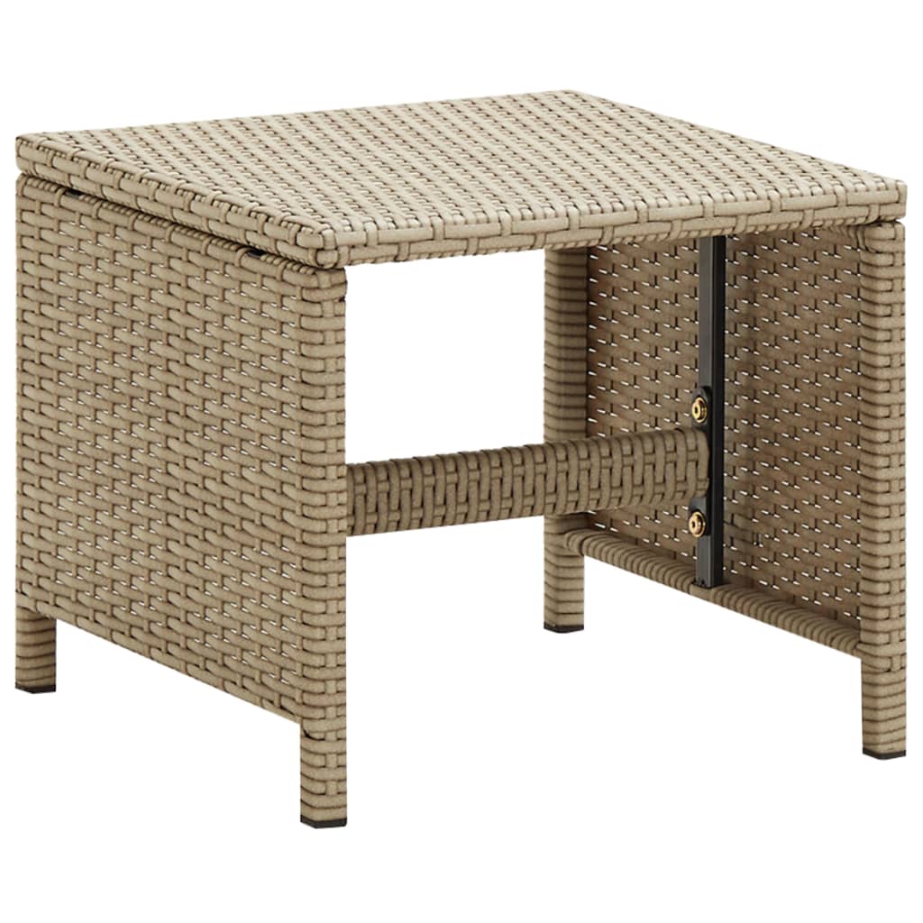 Gartenhocker 2 Stk. mit Sitzkissen Poly Rattan Beige