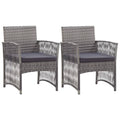 Gartensessel mit Sitzkissen 2 Stk. Anthrazit Poly Rattan