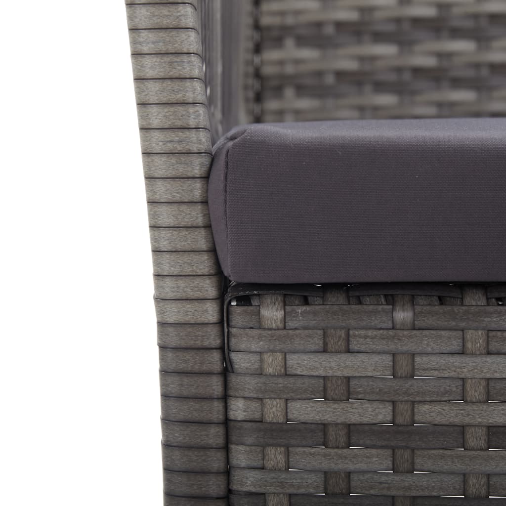 Gartensessel mit Sitzkissen 2 Stk. Anthrazit Poly Rattan