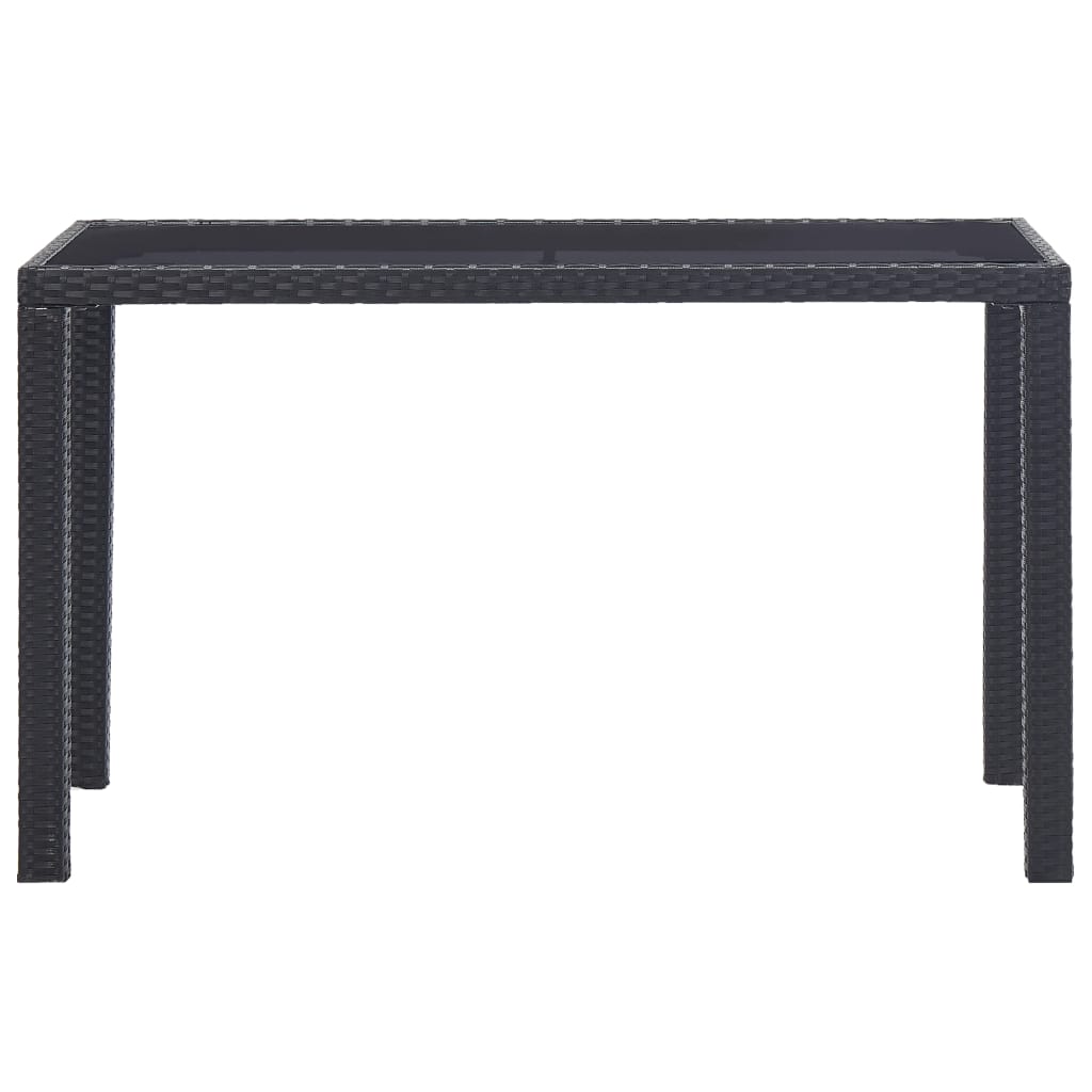 Gartentisch Schwarz 123 x 60 x 74 cm Poly Rattan