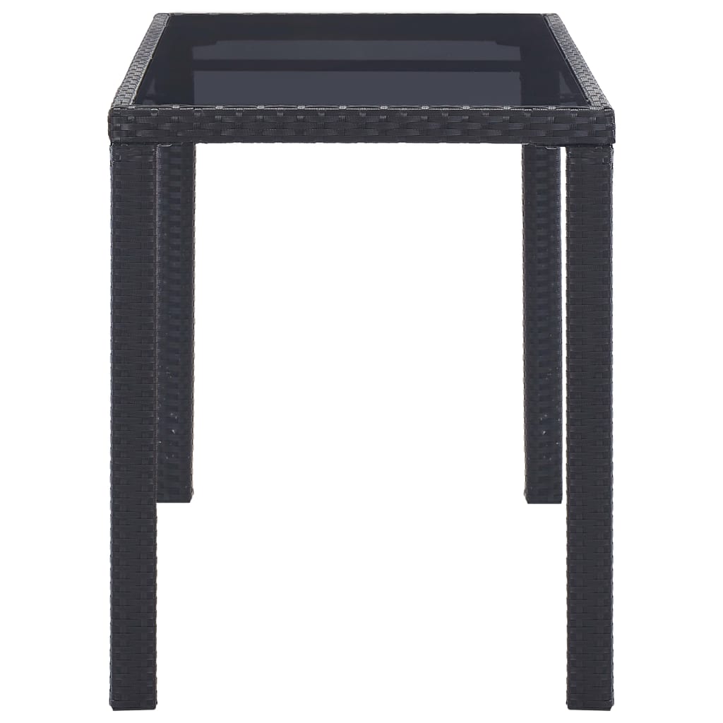 Gartentisch Schwarz 123 x 60 x 74 cm Poly Rattan