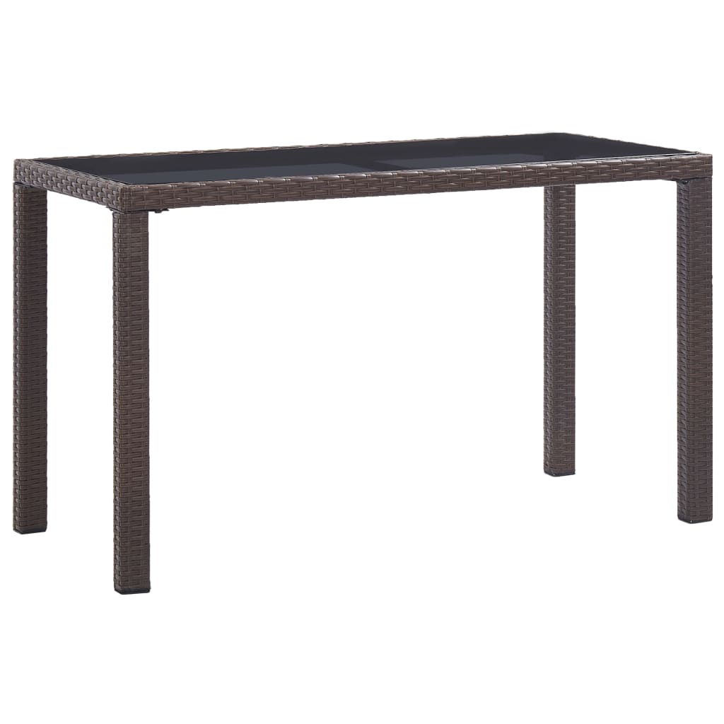 Gartentisch Braun 123x60x74 cm Poly Rattan