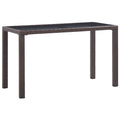 Gartentisch Braun 123x60x74 cm Poly Rattan
