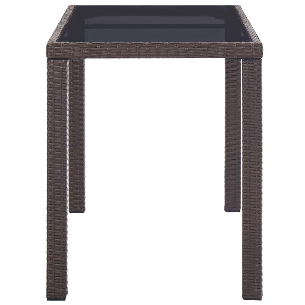Gartentisch Braun 123x60x74 cm Poly Rattan