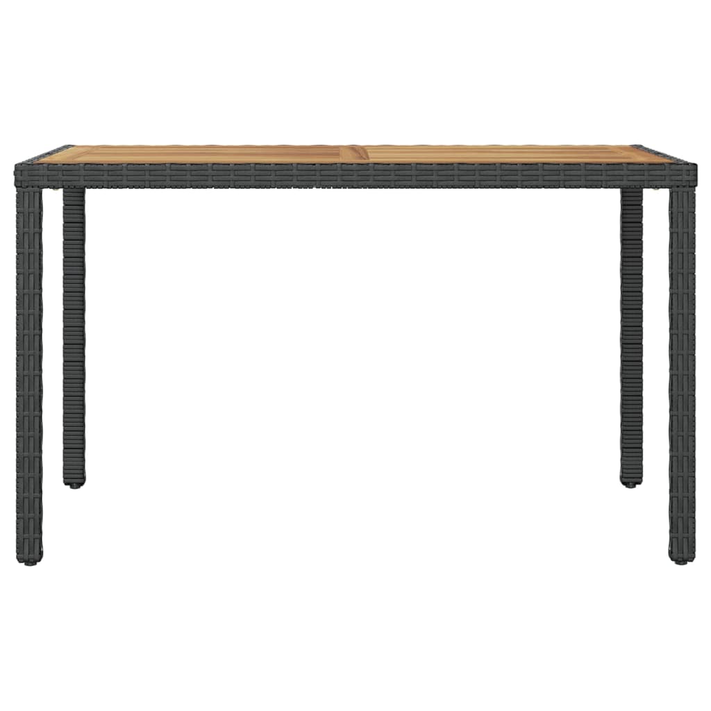 Gartentisch Schwarz und Braun 123x60x74 cm Massivholz Akazie