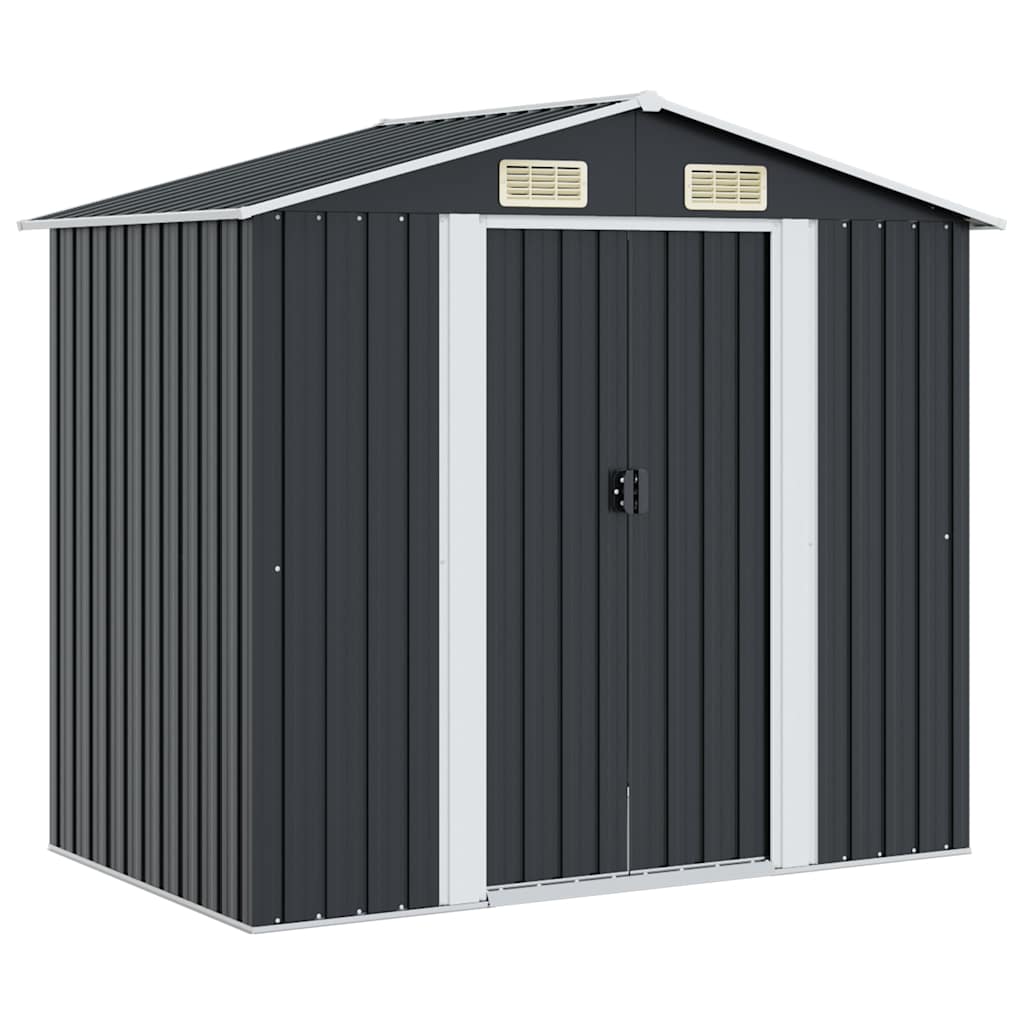 Gartenschuppen Anthrazit Stahl 204 x 132 x 186 cm