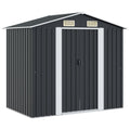Gartenschuppen Anthrazit Stahl 204 x 132 x 186 cm