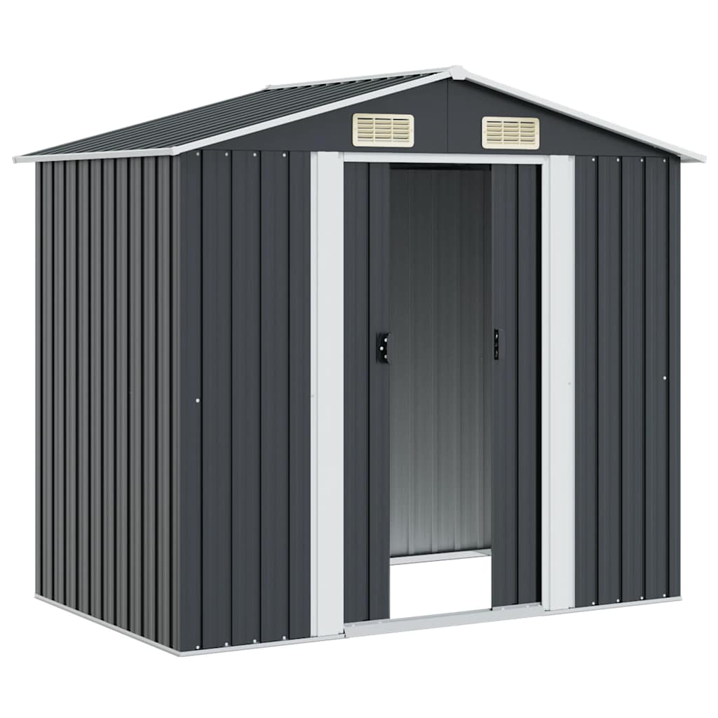 Gartenschuppen Anthrazit Stahl 204 x 132 x 186 cm