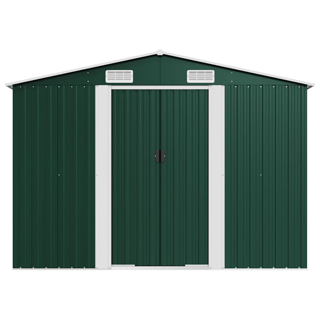 Gerätehaus Grün 257x779x181 cm Verzinkter Stahl
