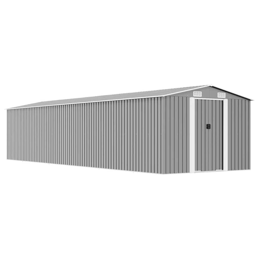 Gerätehaus Grau 257x779x181 cm Verzinkter Stahl