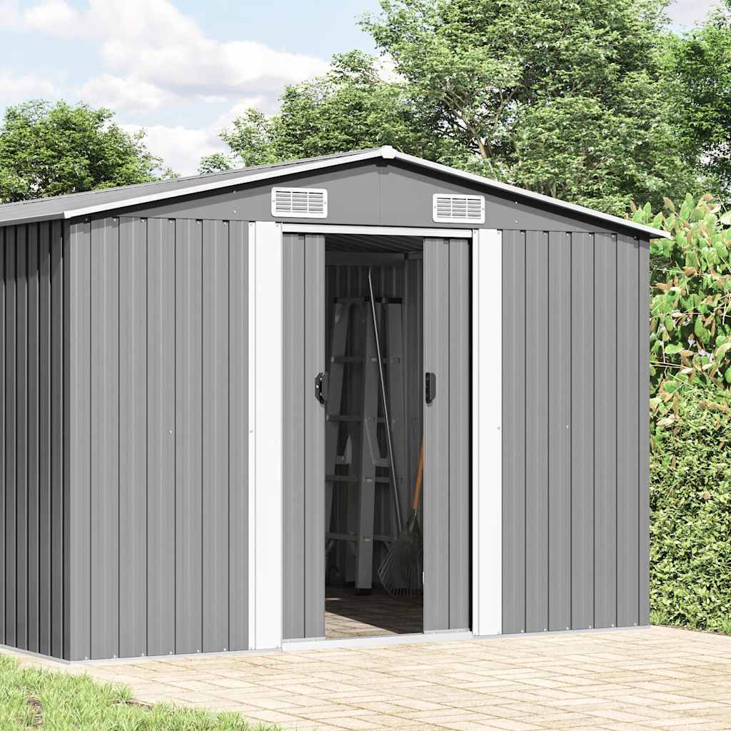 Gerätehaus Grau 257x779x181 cm Verzinkter Stahl