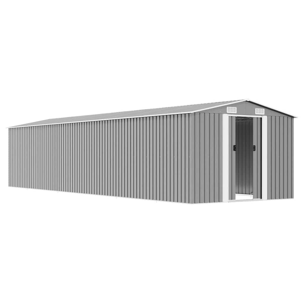 Gerätehaus Grau 257x779x181 cm Verzinkter Stahl