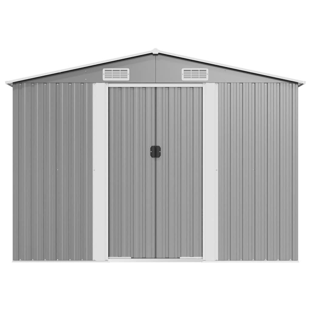 Gerätehaus Grau 257x779x181 cm Verzinkter Stahl