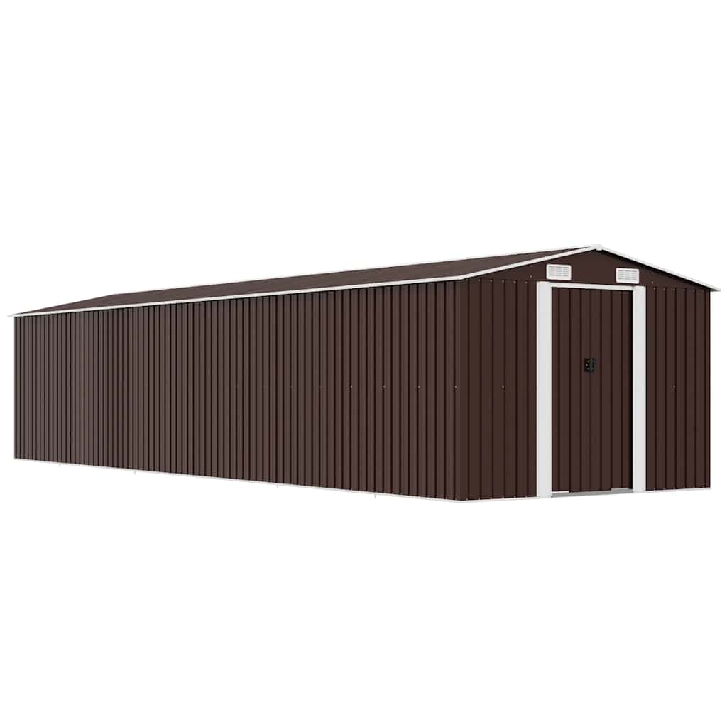 Gerätehaus Braun 257x779x181 cm Verzinkter Stahl