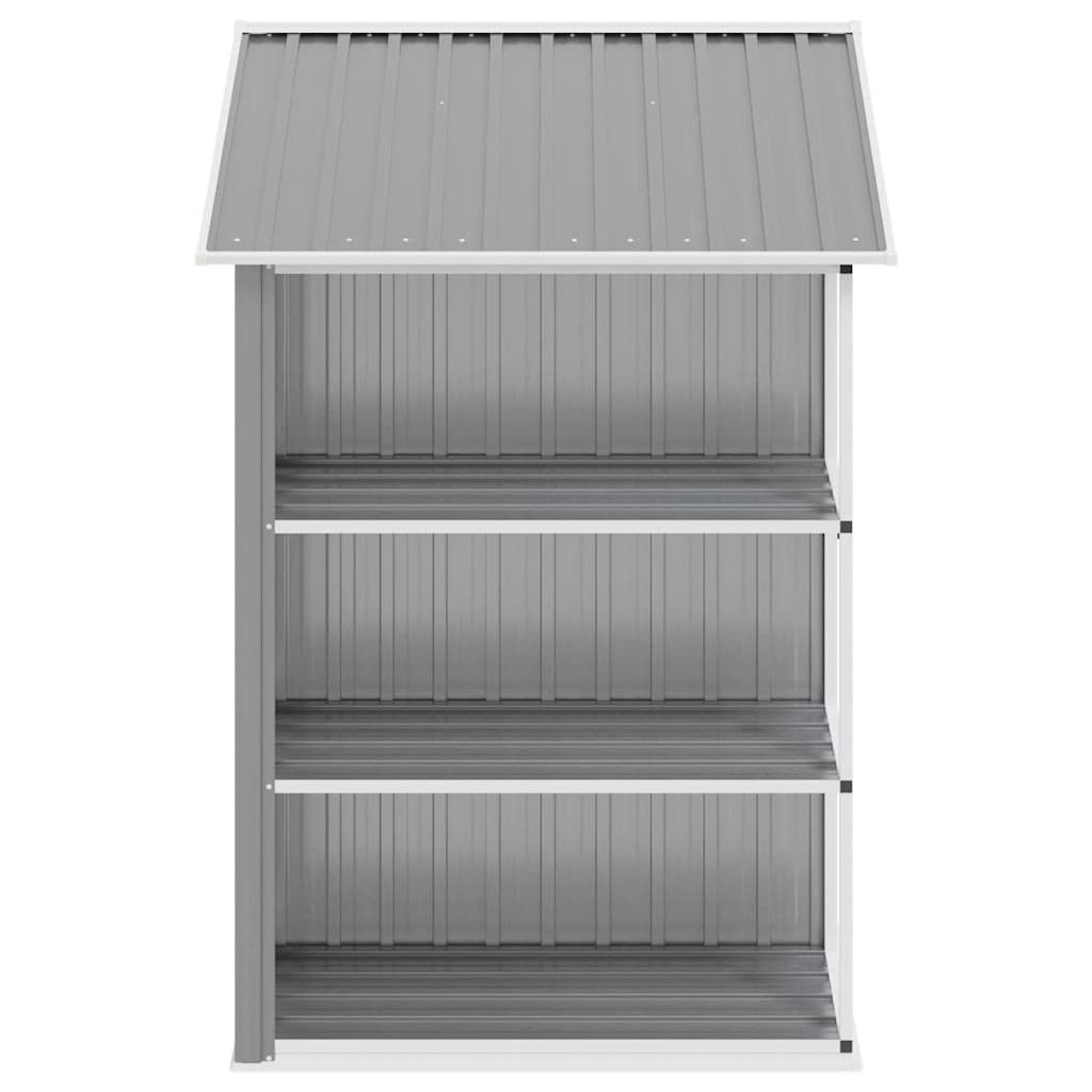 Gartenhaus mit Regal Grau 205x130x183 cm Eisen