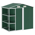 Gartenhaus mit Regal Grün 205x130x183 cm Eisen