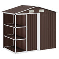 Gartenhaus mit Regal Braun 205x130x183 cm Eisen
