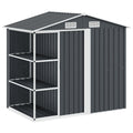 Gartenhaus mit Regal Anthrazit 205x130x183 cm Eisen