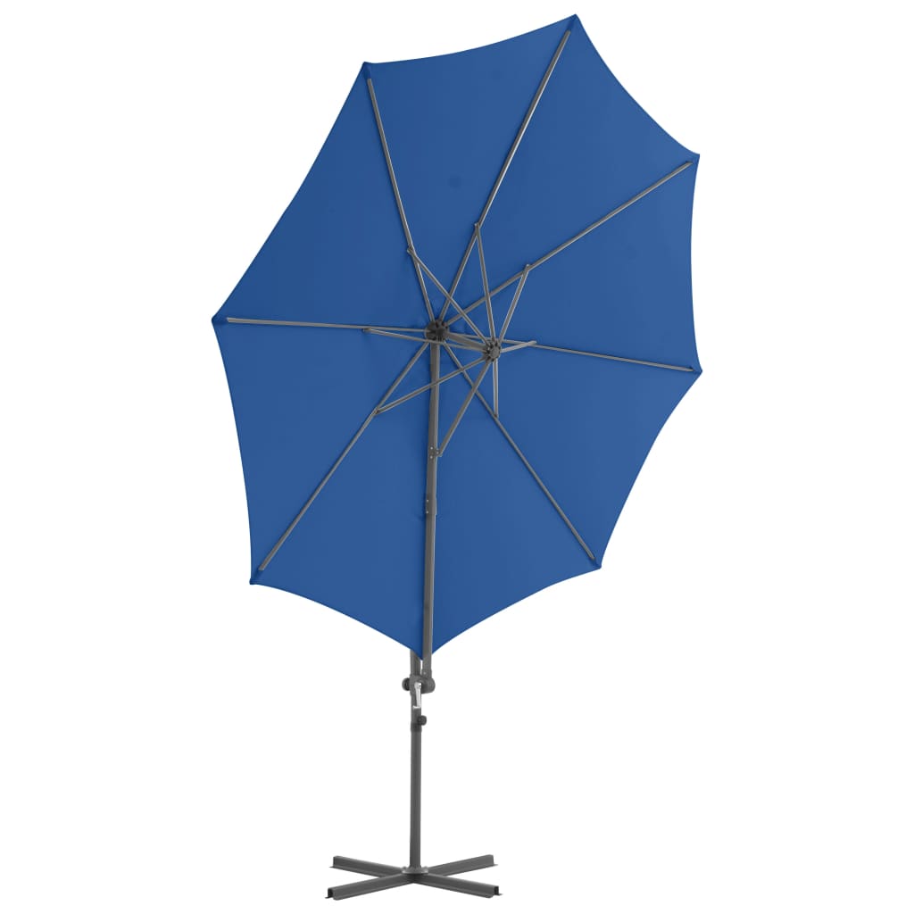 Ampelschirm mit Stahl-Mast 300 cm Azurblau