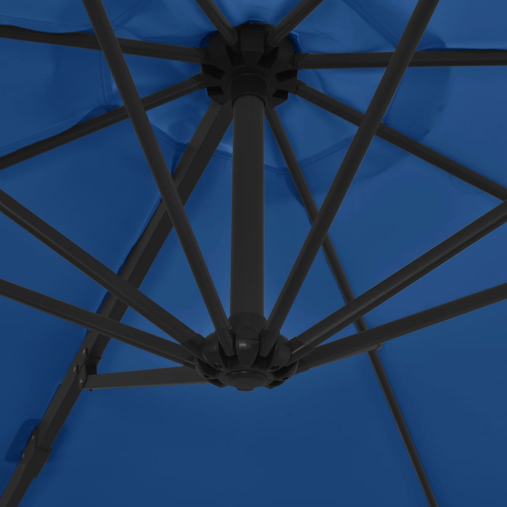 Ampelschirm mit Stahl-Mast 300 cm Azurblau