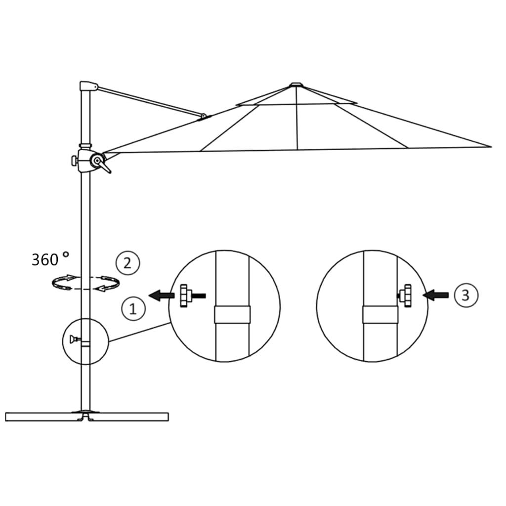 Ampelschirm mit Stahl-Mast 300 cm Azurblau