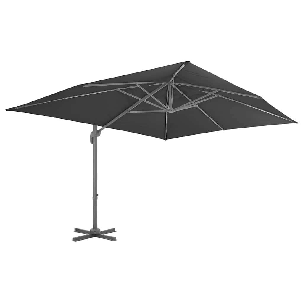 Ampelschirm mit Aluminiummast 4x3 m Schwarz