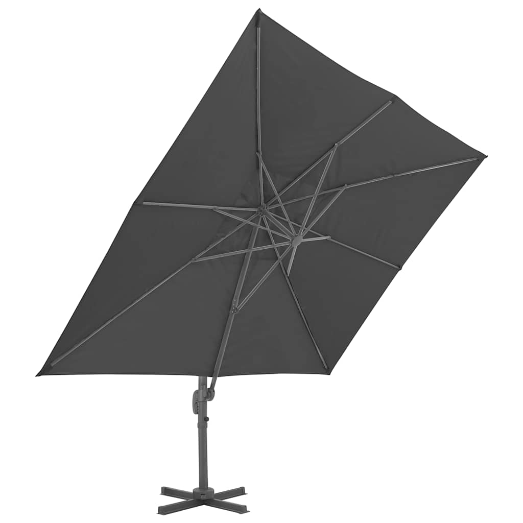 Ampelschirm mit Aluminiummast 4x3 m Schwarz